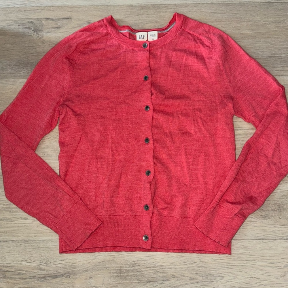 **GAP Vibrant Red Button-Up Cardigan